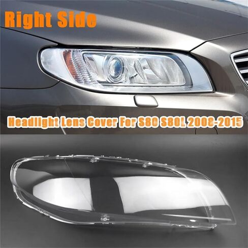 Left+Right Compatible for Volvo S80 S80L 2008-2015 Car Headlight Lens Cover Front Head Light Lamp Lampshade Lamp Shell Cover Clear in Saudi Arabia