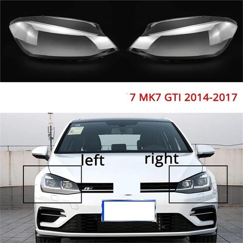 Car Front Headlight Glass Cover Compatible for VW Golf 7 MK7 GTI 2014 2015 2016 2017 Plexiglass Headlamp Transparent Glass Cover(Right) in Saudi Arabia