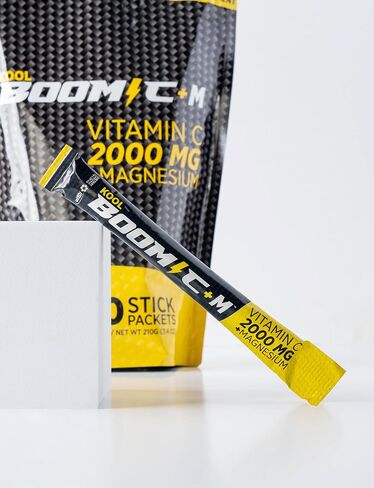 Immune & Genetics Protocols Kool Boom C+M - 30 Stick Packets - Vitamin C 2000 mg as Ascorbic Acid - Magnesium (Gluconate) Immune System Support in Saudi Arabia