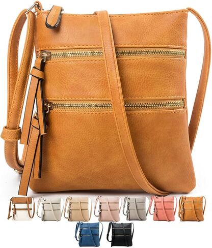 Crossbody Bags for Women Leather Purse Shoulder Handbags with Adjustable Strap Zipper Pocket with Tassel in Saudi Arabia