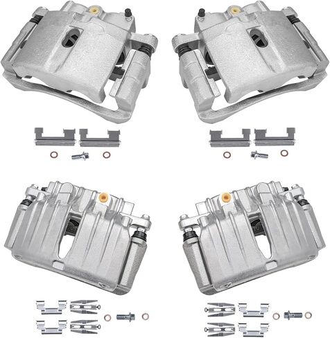 Detroit Axle - 4pc Brake Calipers for Chevrolet GMC Sierra Silverado Suburban Avalanche Yukon XL 1500 Tahoe Cadillac Escalade ESV EXT, 4 Front and Rear Disc Brake Calipers Replacement in Saudi Arabia