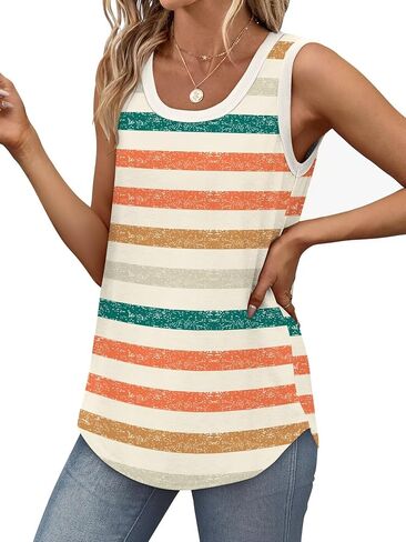 Bliwov 2 Pack Womens Tank Tops Scoop Neck Summer Fall Winter Fashion Sleeveless Shirts Beach Loose Casual Workout Clothes in Kuwait