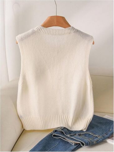 SOLY HUX Women's Plus Size Sweater Vest Floral Crewneck Sleeveless Casual Knit Fall Tank Tops in Saudi Arabia