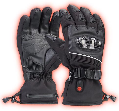 قفازات دراجة نارية ساخنة قابلة لإعادة الشحن بطارية 7.4 فولت للرجال والنساء شاشة لمس مقاومة للماء مقاومة للرياح لفصل الشتاء والتزلج والصيد وركوب الدراجات والتخييم in Kuwait