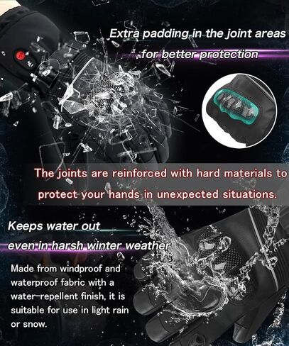 قفازات دراجة نارية ساخنة قابلة لإعادة الشحن بطارية 7.4 فولت للرجال والنساء شاشة لمس مقاومة للماء مقاومة للرياح لفصل الشتاء والتزلج والصيد وركوب الدراجات والتخييم in Kuwait