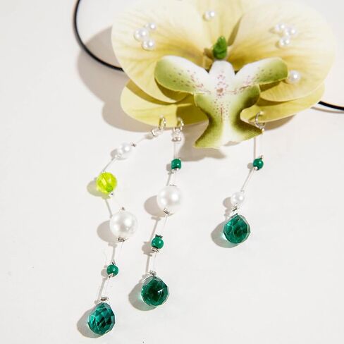 Bethynas Boho Orchid Flower Choker Necklace with Beads Pendant Artificial Floral Long Suede Rope Wrap Collar Necklace Hawaiian Beach Party Neck Accessory for Women in Saudi Arabia