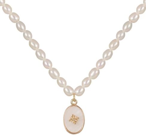 Natural Freshwater Pearl Choker Necklace for Women, 14K Gold Plated Pearl Necklaces Fashion Handmade Jewelry Gift in Kuwait