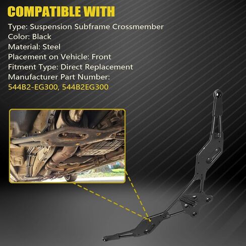 دعامة دعامة للإطار الفرعي الأمامي من SecosAutoparts متوافقة مع Infiniti Ex35 G25 M37 G37 AWD 2006-2013 استبدال # 544B2-EG300 544B2EG300 in Saudi Arabia