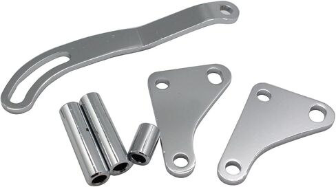 1 Set SHLPDFM Silver Chrome Saginaw Power Steering Pump Mounting Bracket LWP SWP Fits for SB SBC Chevy 262 265 283 302 305 307 327 350 in Saudi Arabia