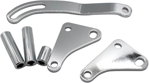 1 Set SHLPDFM Silver Chrome Saginaw Power Steering Pump Mounting Bracket LWP SWP Fits for SB SBC Chevy 262 265 283 302 305 307 327 350 in Saudi Arabia