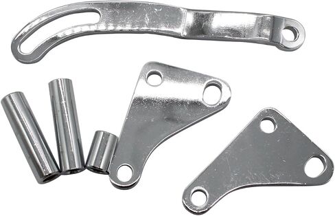 1 Set SHLPDFM Silver Chrome Saginaw Power Steering Pump Mounting Bracket LWP SWP Fits for SB SBC Chevy 262 265 283 302 305 307 327 350 in Saudi Arabia