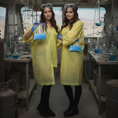 Halloween Hazmat Cosplay Costume Include Yellow Coverall Goggles Blue Gloves Black Stockings and Blue Particles Ideal Halloween Supplies for Adult Woman in Saudi Arabia