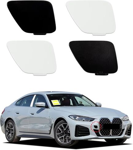 Car Front Bumper Tow Hook Cover Cap Towing Eye Fit for BMW G22 G26 I4 4 Series 2021 2022 2023 51115A0F324(Black) in Saudi Arabia