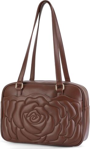 Medium Shoulder Bag for Women, Embossed Vegan Leather Hobo Purse, Spacious Handbag for Work and Travel in Saudi Arabia