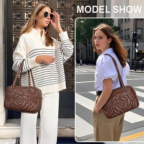Medium Shoulder Bag for Women, Embossed Vegan Leather Hobo Purse, Spacious Handbag for Work and Travel in Saudi Arabia