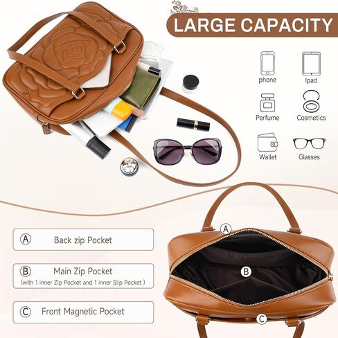 Medium Shoulder Bag for Women, Embossed Vegan Leather Hobo Purse, Spacious Handbag for Work and Travel in Saudi Arabia