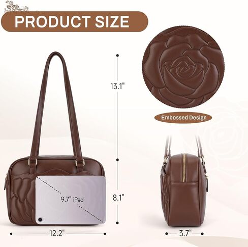 Medium Shoulder Bag for Women, Embossed Vegan Leather Hobo Purse, Spacious Handbag for Work and Travel in Saudi Arabia