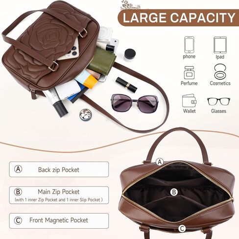 Medium Shoulder Bag for Women, Embossed Vegan Leather Hobo Purse, Spacious Handbag for Work and Travel in Saudi Arabia
