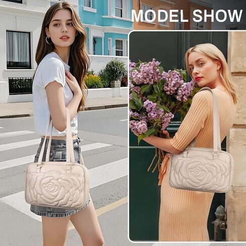 Medium Shoulder Bag for Women, Embossed Vegan Leather Hobo Purse, Spacious Handbag for Work and Travel in Saudi Arabia
