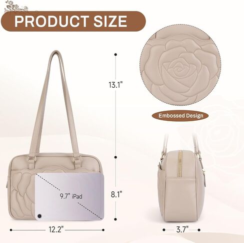Medium Shoulder Bag for Women, Embossed Vegan Leather Hobo Purse, Spacious Handbag for Work and Travel in Saudi Arabia