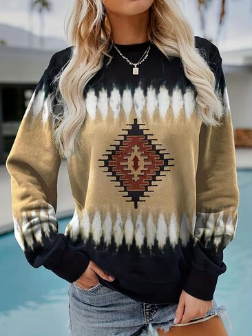 Women's Crewneck Long Sleeve Sweatshirts Fashion Spring Pullover Sweater Top 2025 Winter Causal Trendy Outfits in Saudi Arabia