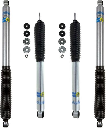 مجموعة Bilstein 24-186636 24-187183 5100 من الصدمات الأمامية والخلفية تناسب 2005 2006 Silverado 1500 HD مع رفع 4 بوصات - تصميم أحادي الأنبوب، أداء خالٍ من البهتان in Kuwait
