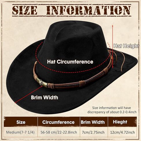 Geyoga 4 Pack Cowboy Hat for Women and Men Western Suede Hat Panama Hat Cowboy & Cowgirl Hat Halloween Felt Wide Brim Hats in Kuwait