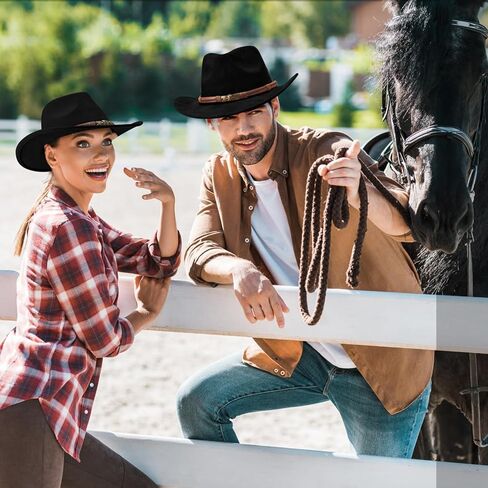 Geyoga 4 Pack Cowboy Hat for Women and Men Western Suede Hat Panama Hat Cowboy & Cowgirl Hat Halloween Felt Wide Brim Hats in Kuwait