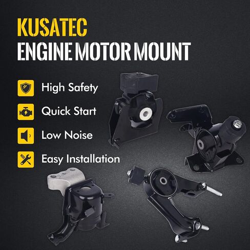 مجموعة حامل محرك المحرك وناقل الحركة 4 قطع من KUSATEC متوافقة مع Pontiac Vibe 2009 2010؛ تويوتا كورولا ماتريكس 2009 2010 2011 2012 2013، بديل لـ A62015 A62023 A62027 A62022 in Saudi Arabia