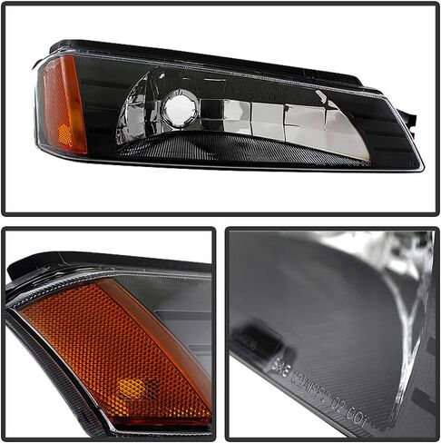 ACANII-For 2002-2006 Chevy Avalanche 1500 2500 w/كسوة الجسم غطاء مصد أسود أضواء إشارة مصابيح يسار + يمين in Saudi Arabia