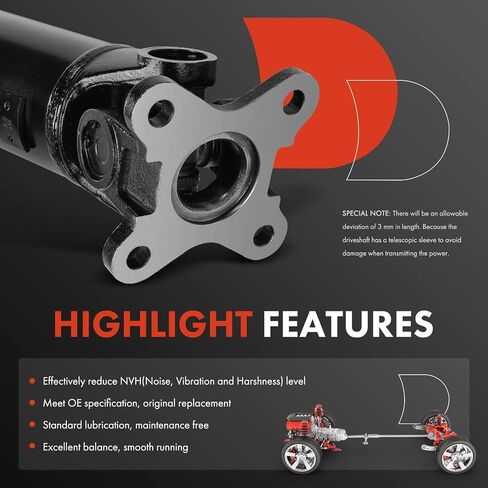 مجموعة عمود محرك خلفي ممتاز من A-Premium متوافقة مع Ford Ranger 1998-2003 & Mazda B3000 1998-2007، B4000 1999، RWD، ناقل يدوي، التقاط كابينة قياسي، استبدال # ZZP425100 in Saudi Arabia