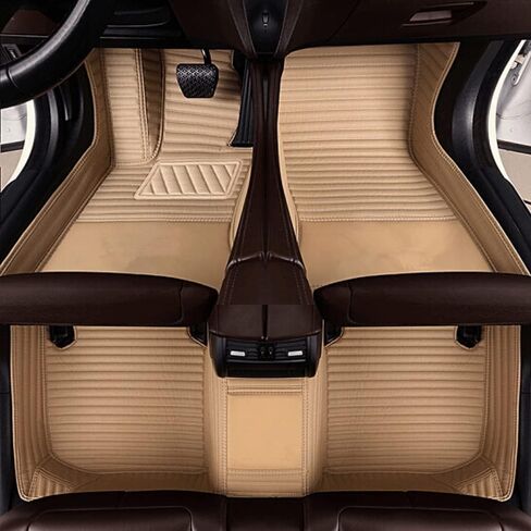 سجادات أرضية السيارة مخصصة لسيارة BMW 320i، 323i، 325i، 328d، 328i، 330e، 330i، 335d، 340i، 2005-2025 بطانات أرضية جلدية غير قابلة للانزلاق (أسود + أسود) in Saudi Arabia