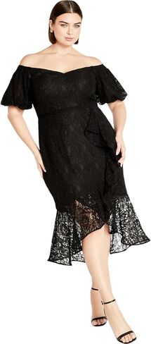 City Chic Women's Plus Size Cocktail Dress-Lace Lily in Saudi Arabia