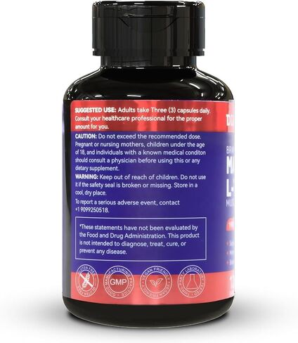 Magnesium L-Threonate, High Absorption Magnesium Supplement,1900mg Magnesium Threonate for Brain Health, Memory Support, Gluten Free, Non-GMO,90 Vegan Capsules in Saudi Arabia
