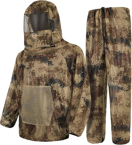 LOOGU Mosquito Suits, Net Bug Pants & Jacket Hood Sets - Ultra-fine Mesh - With Fishing, Hiking, Camping and Gardening in Kuwait