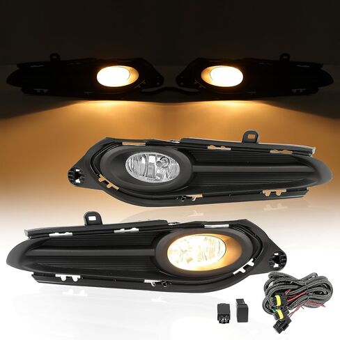 KUAFU Bumper Fog Lights Compatible with 2016 2017 2018 Honda HRV HR-V Fog Lamps W/Cover+Wiring+Switch Replacement for 71106-T7J-H00 71105-T7J-H00 Clear lens Driver & Passenger Side in Saudi Arabia