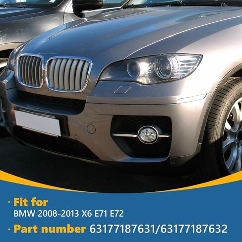 TOPUS زوج مصابيح الضباب لسيارات BMW X6 E71 E72 2008 2009 2010 2011 2012 2013 مصباح الضباب للسائق الأيسر والجانب الأيمن للراكب مع لمبات 63177187631 63177187632 Faros antiniebla neblineros para autos delantero in Saudi Arabia