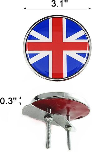x xotic tech شارة شعار الشواية الأمامية ثلاثية الأبعاد مع حامل علم المملكة المتحدة متوافق مع Mini Cooper R50 R55 R56 R57 R58 F54 F55 F56 F57 F60 R60 R61 Clubman Hatchback Countryman (أحمر + أزرق) in Saudi Arabia