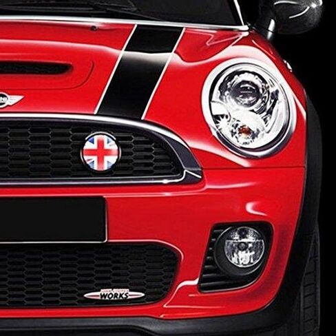 x xotic tech شارة شعار الشواية الأمامية ثلاثية الأبعاد مع حامل علم المملكة المتحدة متوافق مع Mini Cooper R50 R55 R56 R57 R58 F54 F55 F56 F57 F60 R60 R61 Clubman Hatchback Countryman (أحمر + أزرق) in Saudi Arabia