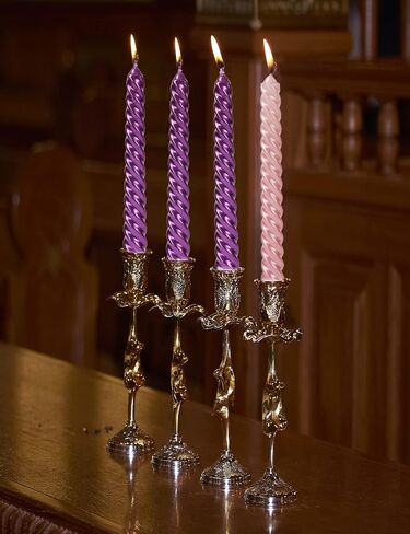 SEVEN LUCKY LIGHT Halloween Candles,Metal Style 10 inch Halloween Taper Candles,8 hrs Clean Burning Spiral Black Taper Candles Set of 4,Ture Dripless Black Candlesticks in Saudi Arabia