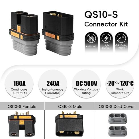 موصل مضاد للإشعال 180A QS10-S (عبوة واحدة) مع تطبيق إشارة 4Pin للروافع الإلكترونية للدراجة ATV RV، مجموعة توصيل سريع لبطارية المحركات، المزيد in Kuwait