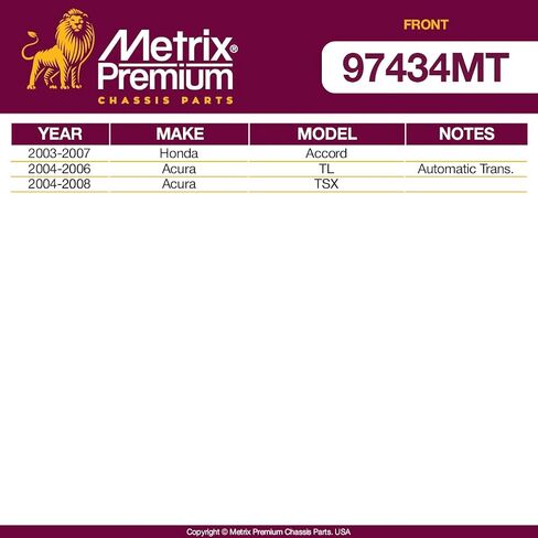 أجزاء هيكل Metrix Premium - 4 قطع L/R Front Sway Bar Stabilizer End Link ومجموعة جلبة قضيب التثبيت تناسب 03-07 Honda Accord، 04-06 Acura TL، 04-08 Acura TSX، K90660، K90661، K90554، صنع في أوروبا in Saudi Arabia