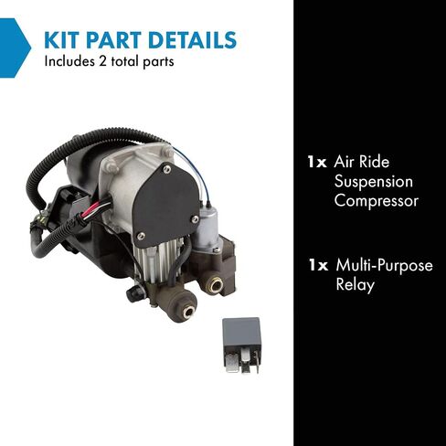 TRQ Air Ride Suspension Compressor Pump & Relay Compatible with LR3 Range Rover in Saudi Arabia