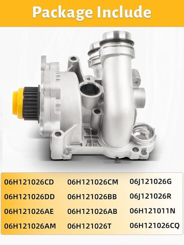 مضخة مياه للمحرك الكهربائي متوافقة مع 2008-2016 A3 A4 A5 A6 Q3 Q5 TT Allroad VW CC Eos GTI 2.0L، مع حزام محايد OE 06H121026CQ 06H121026AB in Saudi Arabia