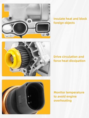 مضخة مياه للمحرك الكهربائي متوافقة مع 2008-2016 A3 A4 A5 A6 Q3 Q5 TT Allroad VW CC Eos GTI 2.0L، مع حزام محايد OE 06H121026CQ 06H121026AB in Saudi Arabia