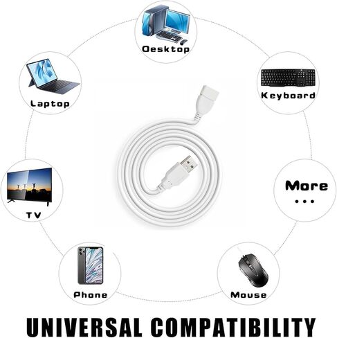 كابل تمديد USB PDEEY بطول 3 أقدام و5 حزم، سلك تمديد USB A 2.0 ذكر إلى أنثى للطابعة والماوس ولوحة المفاتيح وسرعة نقل 480 ميجابت في الثانية، أسود in Kuwait
