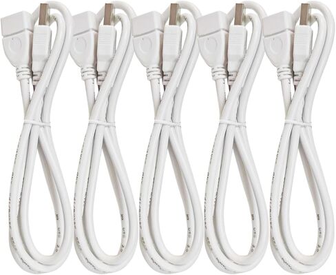 كابل تمديد USB PDEEY بطول 3 أقدام و5 حزم، سلك تمديد USB A 2.0 ذكر إلى أنثى للطابعة والماوس ولوحة المفاتيح وسرعة نقل 480 ميجابت في الثانية، أسود in Kuwait