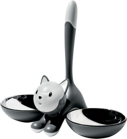 Alessi AMMI09 RO Tigrito Cat bowl in thermoplastic resin, Red Orange and 18/10 stainless steel. in Saudi Arabia