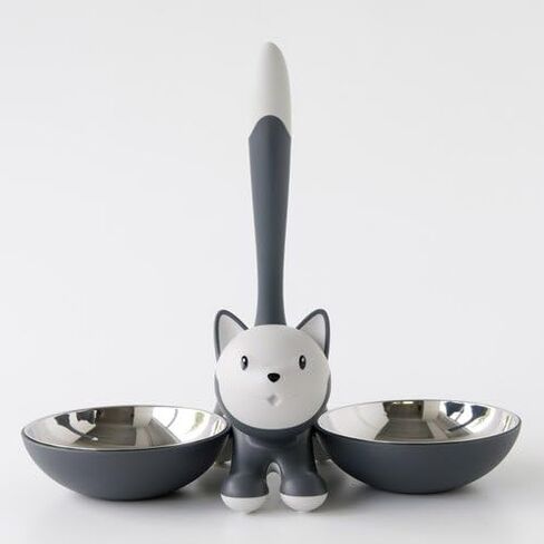 Alessi AMMI09 RO Tigrito Cat bowl in thermoplastic resin, Red Orange and 18/10 stainless steel. in Saudi Arabia