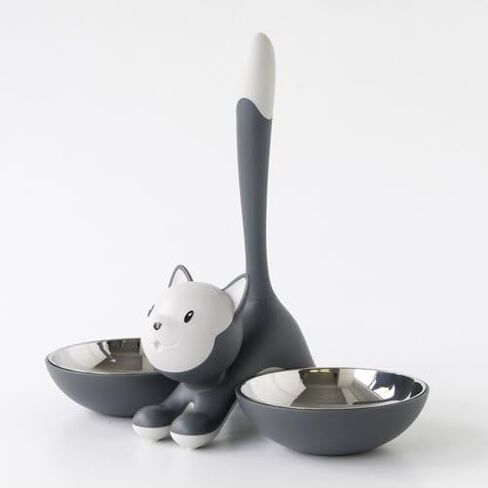 Alessi AMMI09 RO Tigrito Cat bowl in thermoplastic resin, Red Orange and 18/10 stainless steel. in Saudi Arabia